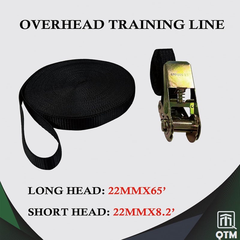 QTM Slackline Kit | 73ft Line with Tree Protectors, Overhead and Arm Training Strap | Drawstring Bag and Instruction Manual | Easy for Beginners, Kids and Adults - Image 4